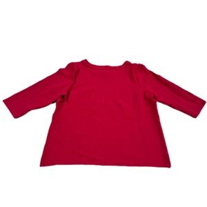 Talbots 3X Red 3/4 Sleeve Sweater with Horizontal Ribbing